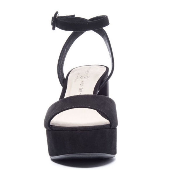 Black Retro Chick Block Heel Platform Sandal - Picture 5 of 6